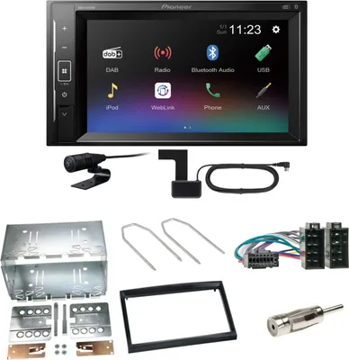 Produktbild von Pioneer DMH-A240DAB DAB+ Bluetooth Einbauset für Peugeot 307 Citroen C2 C3