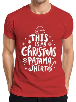 Obrázek produktu pro Tohle je moje vánoční pyžamové tričko Bílý motiv - Vánoce Xmas Christmas Pánské tričko, červené, XL