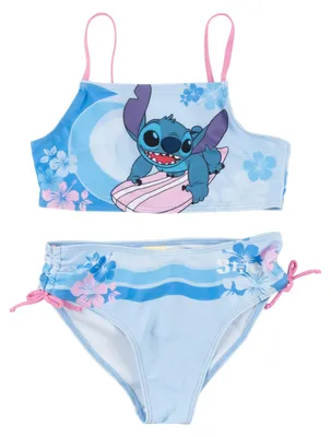 Produktbild von Disney Lilo & Stitch Bikini für Mädchen - Kinder Zweiteiler Schwimmanzug Blau 110-116