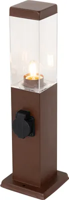 Produktbild von Außenleuchte RostBraun 45 cm mit Steckdose IP44 Malios