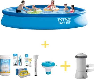 Produktbild von Intex Easy Set Pool - 457 x 84 cm - Inklusive WAYS Wartungspaket & Filterpumpe