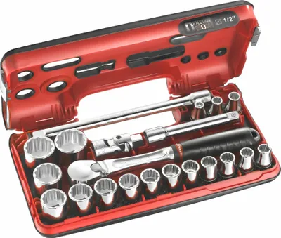 Zdjęcie produktu dla Facom Steckschluessel-Set 1/2Z D-Box, 21-tlg