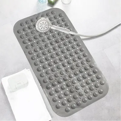 Produktbild von Badewannenmatte rutschfest Grau 63 x 35 cm