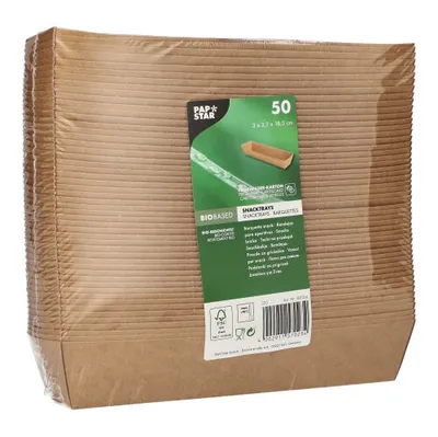 Produktbild von 11200 Snacktrays, Pappe pure 3 cm x 3,3 cm x 18,5 cm braun