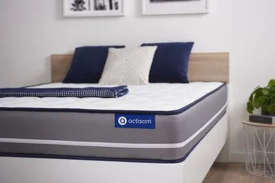 Image de Matelas Actilatex pur 120x190cm, latex et mousse à mémoire de forme, degré de fermeté 4, hauteur :20 cm, 3 zones de confort