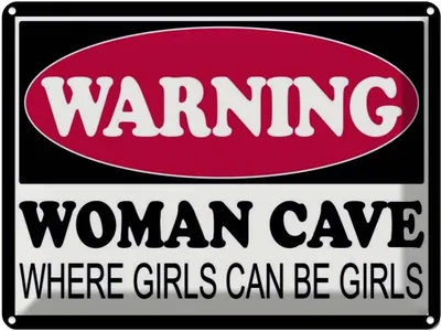 Produktbild von vianmo Blechschild 30x40 cm Warning Woman Cave where girls