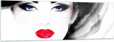 Produktbild von Bilder auf glas - Frau Gesicht - 160x50cm - Glasbilder - Wandbilder - Kunstdruck - zum Aufhängen bereit - Wanddekoration aus Glas - Glas Bilder - Wandbild auf Glas - Einteilig - GAB160x50-3756