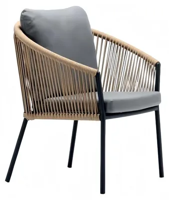 Produktbild von Hochwertig Stilvolle moderne Rattan Grau 1-Sitzer Terrasse Luxus Designermöbel