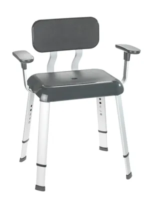 Produktbild von WENKO Secura Bad Hocker Dusche Duschstuhl Badestuhl Höhenverstellbar Armlehne