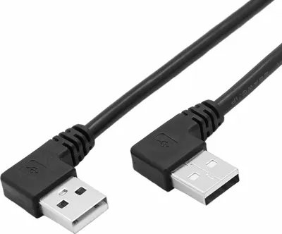 Produktbild von J54 USB 2.0 Datenkabel USB-A Stecker auf USB-A Stecker – 50 cm, links/rechts abgewinkelt, Adapter-Verbindungskabel