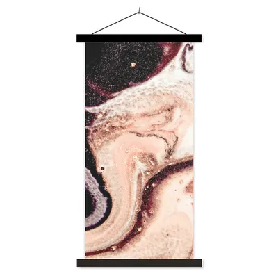 Produktbild von MuchoWow® Textilposter Marmor - Mineralien - Naturstein 60x120 cm mit schwarzem Rahmen - Magnete