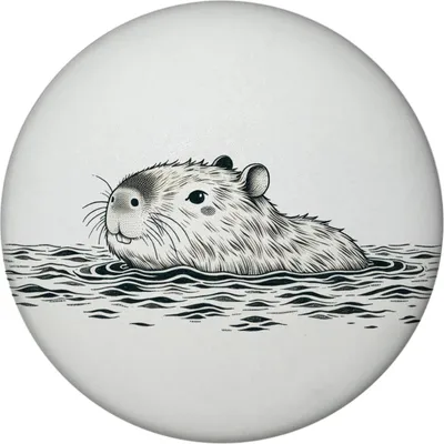 Produktbild von Schwimmendes Capybara Magnet rund rund