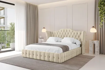 Produktbild von ALTDECOR Polsterbett mit Bettkasten - MODY - 180x200 Beige - Bett mit Matratze H3/H4, Kopfteil, Boxbett, Lattenrost, Doppelbett mit Stauraum D66