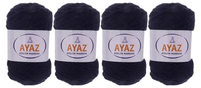 4 x 250g Strickgarn Büklüm Makrome Baumwollgarn mitternachtsblau