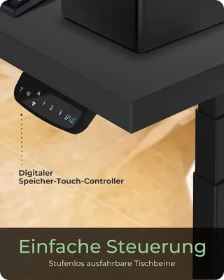 Produktbild von ICY BOX IB-EW205B-T - Elektrisch höhenverstellbares Sitz-/Steh-Tischgestell mit digitalem