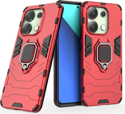 Produktbild von Hülle Xiaomi Redmi Note 13 4G Handyhülle Drehbar Ringhalter Magnet Bumper Case Rot