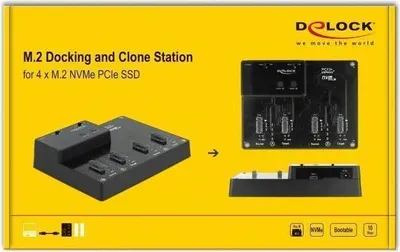 Imagen del producto de Delock 64124 DELOCK M.2 Dockingstation 4xM.2 NVMe PCIe SSD Klon Funktion