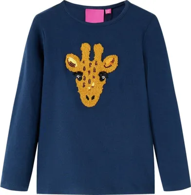 Produktbild von Kinder-Langarmshirt Marineblau 140