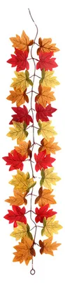 Produktbild von Künstliche Ahornblattgirlande (100/175 cm), UV-beständig, für Herbst, Halloween, Erntedankfest, Kaminsims, Veranda, Innen- und Außendekoration