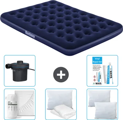 Obrázek produktu pro Bestway nafukovací matrace - pro 2 osoby - 152 x 203 x 22 cm - modrá - včetně příslušenství