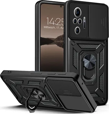 Produktbild von Armor Handyhülle für Xiaomi Redmi Note 10 Pro Kameraschutz Handy Panzer Case Cover Schutzhülle Outdoor Farbe: Schwarz