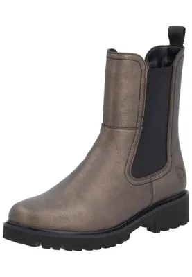 A single brown Chelsea boot is shown against a white background.