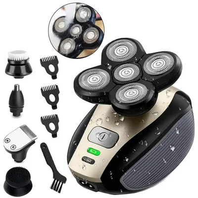 Produktbild von Haarschneider fš¹r M?nner,5-in-1Barttrimmer, Wasserdichter elektrischer Rasierer mit LED-Display, kabelloses Pflegeset mit Bart, Nasen