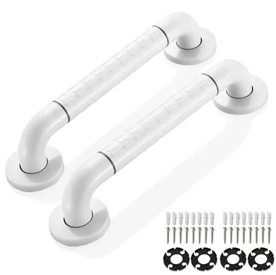 Produktbild von Rutschfest Haltegriffe 2 Stück Edelstahl für WC Bad, Dusche Wandhaltegriff Ø35mm Badewannengriff Duschgriff Badewanne Treppenhandlauf Sicherheitsgriff 35cm für Senioren Kinder Schwangere