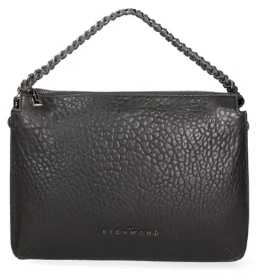Produktbild von Damen Schultertasche, Schwarz, aus Leder, Modell "Dollaro", mit verstellbarem Trageriemen, Marke John Richmond