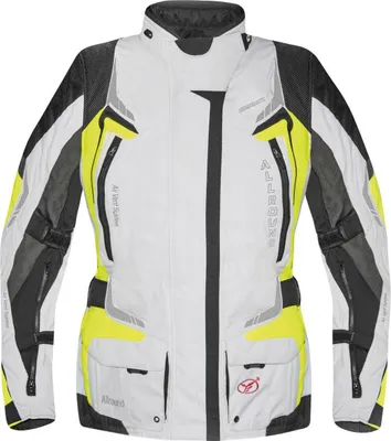 Produktbild von Germot Allround wasserdichte Damen Motorrad Textiljacke, schwarz/grau/fluo-gelb, 54
