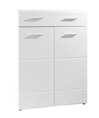 Produktbild von Schuhschrank - Weiß Hochglanz - B 122 cm - 2 Türen - 1 Schublade