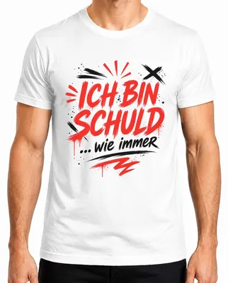 Productafbeelding van "Ik ben schuldig, zoals altijd," sarcastisch, grappig, statement, zondebok, heren T-shirt, wit, maat M