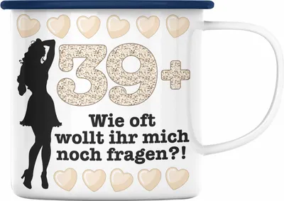 Produktbild von Trendation - 40. Geburtstag Frauen Emaille Tasse Geschenk Geschenkidee 40er Geburtstag Spruch Perfektion Mama Mutter (Blau)