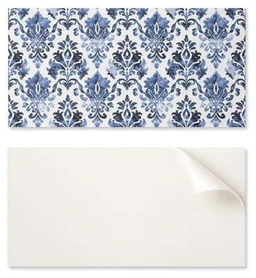 Image de Plaque adhésive imprimée, idéale pour la cuisine, dimensions 100 x 50 cm, motif floral de style baroque
