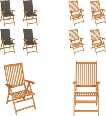 Immagine prodotto di vidaXL Sedie da giardino 4 pezzi con cuscino taupe in legno massiccio di teak - sedia da giardino - sedie da giardino - poltrona da giardino - sedia pieghevole