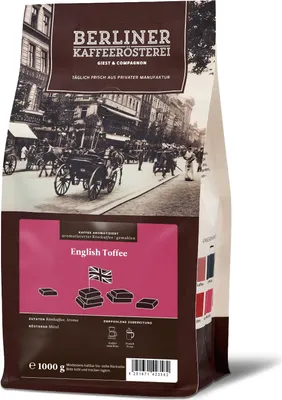 Produktbild von Berliner Kaffeerösterei - aromatisierter Kaffee English Toffee (1000g / Kaffeemaschine)
