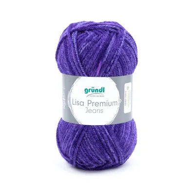 Produktbild von Gründl Wolle Lisa Premium Jeans 50 g violett meliert