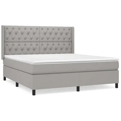 Produktbild von vidaXL Boxspringbett mit Matratze Hellgrau 160x200 cm Stoff