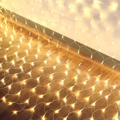 Produktbild von 3X2M LED Lichternetz Lichtervorhang Innen Party Garten Lichterkette Weihnachtsbeleuchtung, Warmweiß