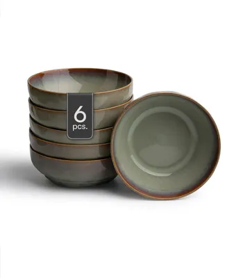 Produktbild von Schalen - Ø 17 cm - Mintgrün - Braun - Steingut - mit Reaktivglasur - 6er Set