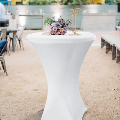 Obrázok produktu pre Jopassy poťah na barový stôl napínací poťah na barový stôl bistro stôl biely Ø 60 cm