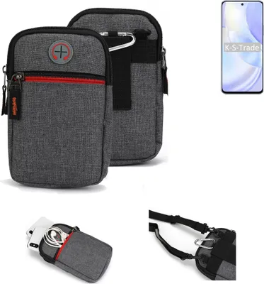 Produktbild von K-S-Trade Holster Gürteltasche kompatibel mit Huawei nova 8 SE Vitality Edition Handy Tasche Schutz Hülle grau Zusatzfächer 1x