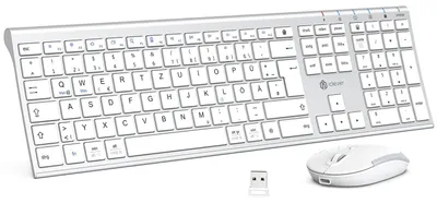 Obrázok produktu pre Bezdrôtová klávesnica a myš, s možnosťou nabíjania cez USB-C, elegantný a odolný dizajn, kompatibilná s Windows a Mac