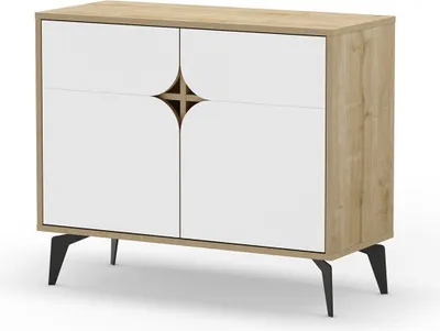 Zdjęcie produktu dla Komoda 2-drzwiowa na metalowych nogach, szer. 95 cm - FLORA