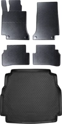 Produktbild von Gummi Kofferraumwanne + Fußmatten Set für Mercedes C-Klasse S205, Bj. 2014-2018