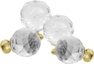 Produktbild von Domino Elegante Crystal Palace Möbelknopf 30mm in Gold & Weiß |Kristallknöpfe,  Robustes Glas-Design |Möbelknöpfe | Glamouröser Stil | Perfekt für Schränke und Kommoden| 4 Stück