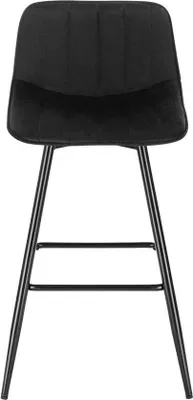 Produktbild von Barhocker Deluxe - Industriell - Schwarz - 1er Set - Barhocker mit Rückenlehne - Küchenstuhl - Samt