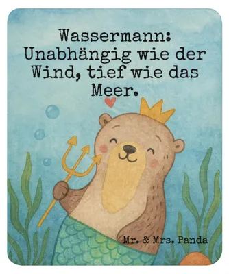 Produktbild von Mr. & Mrs. Panda Wohndecke Wassermann Astrologie Design 130 x 155 cm - Weiß - Geschenk, Geburtstagsgeschenk, Kuscheldecke, Heimdecke, Wärmedecke, Tierkreiszeichen, Decke