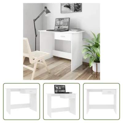 Produktbild von The Living Store Schreibtisch Weiß 100x50x76 cm Holzwerkstoff