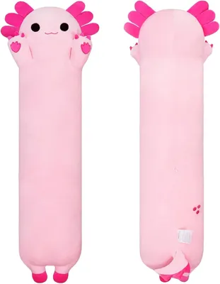 Immagine prodotto di Cuscino peluche a forma di axolotl, 50 cm, morbido pupazzo ideale per bambini